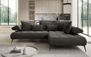 Canapé d’angle design Sydney en velours avec fonction de couchage électrique