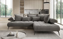Canapé d’angle design Sydney en velours avec fonction de couchage électrique
