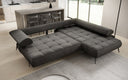 Canapé d’angle design Sydney en velours avec fonction de couchage électrique