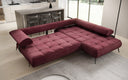 Canapé d’angle design Sydney en velours avec fonction de couchage électrique