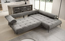 Canapé d’angle design Sydney en velours avec fonction de couchage électrique
