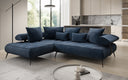 Canapé d’angle design Sydney en velours avec fonction de couchage électrique