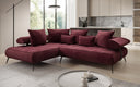 Canapé d’angle design Sydney en velours avec fonction de couchage électrique
