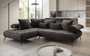 Canapé d’angle design Sydney en velours avec fonction de couchage électrique