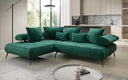 Canapé d’angle design Sydney en velours avec fonction de couchage électrique