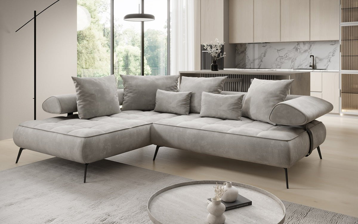 Designer Sofa Sydney L Samt mat elektrescher Schloffunktioun