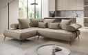 Canapé d’angle design Sydney en velours avec fonction de couchage électrique