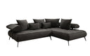 Canapé d’angle design Sydney en velours avec fonction de couchage électrique