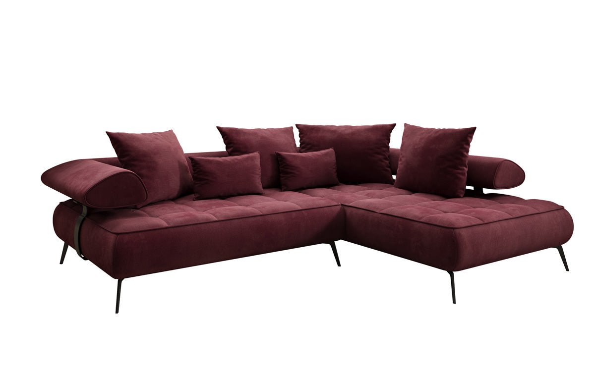 Designer Sofa Sydney L velvet with electric sleeping function