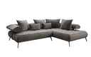 Canapé d’angle design Sydney en velours avec fonction de couchage électrique
