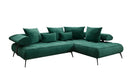 Canapé d’angle design Sydney en velours avec fonction de couchage électrique