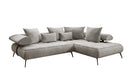 Canapé d’angle design Sydney en velours avec fonction de couchage électrique