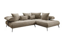 Canapé d’angle design Sydney en velours avec fonction de couchage électrique