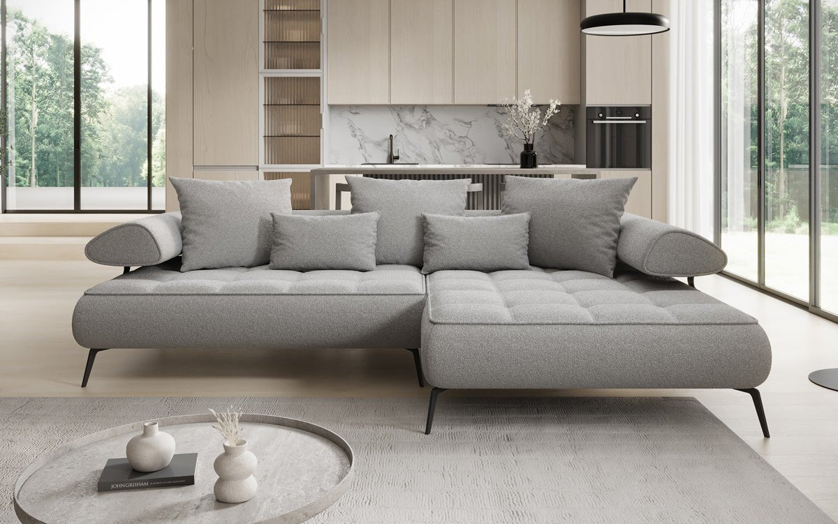 Designer Sofa Sydney L II Bouclé mat elektrescher Schloffunktioun