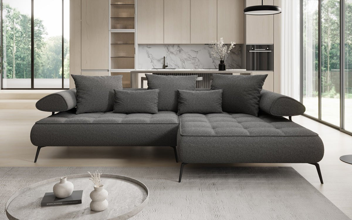 Designer Sofa Sydney L II Bouclé mat elektrescher Schloffunktioun