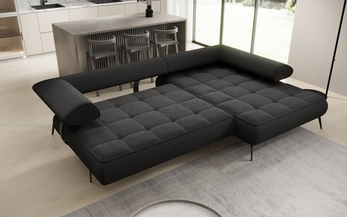 Designer Sofa Sydney L II Bouclé mat elektrescher Schloffunktioun