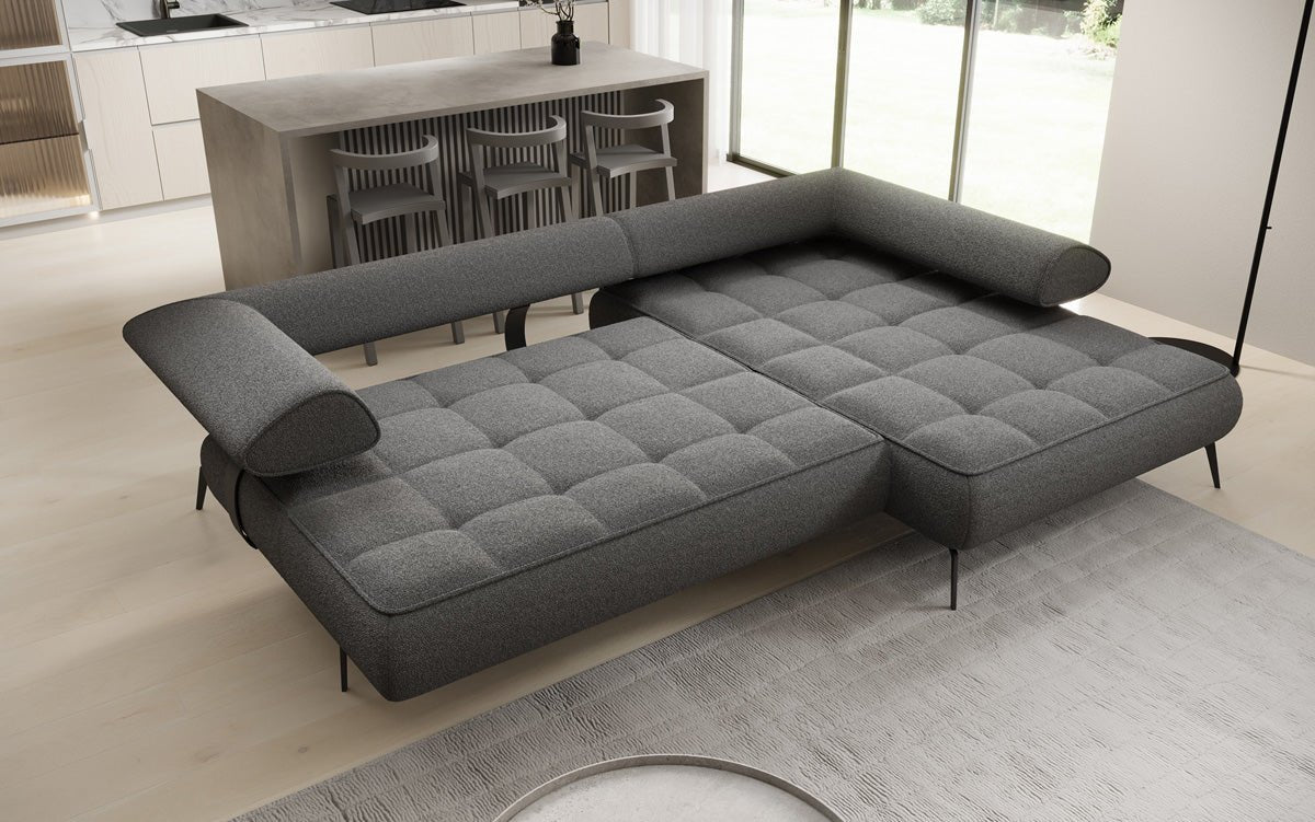Designer Sofa Sydney L II Bouclé mat elektrescher Schloffunktioun