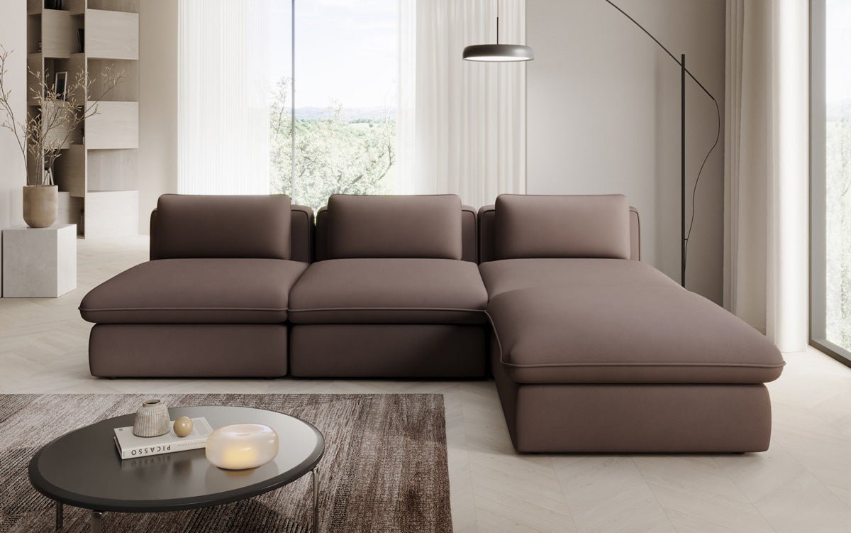 Canapé d'angle L Designer Câlin en Tissu