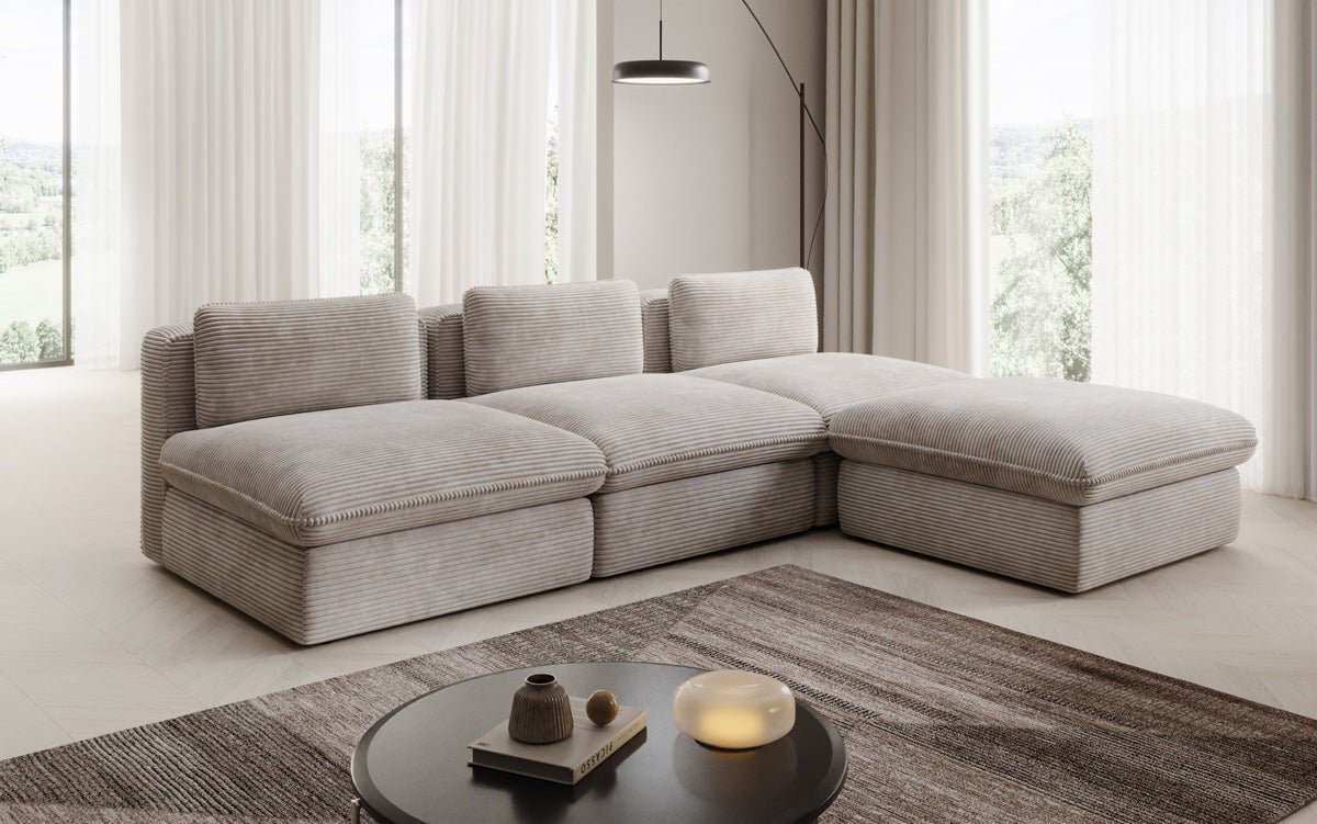 Designer L Sofa Cuddle in Corduroy