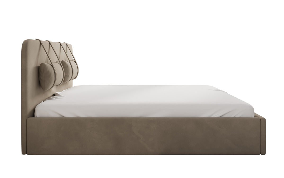 Designer Upholstered Bed Alma in Velvet with Storage