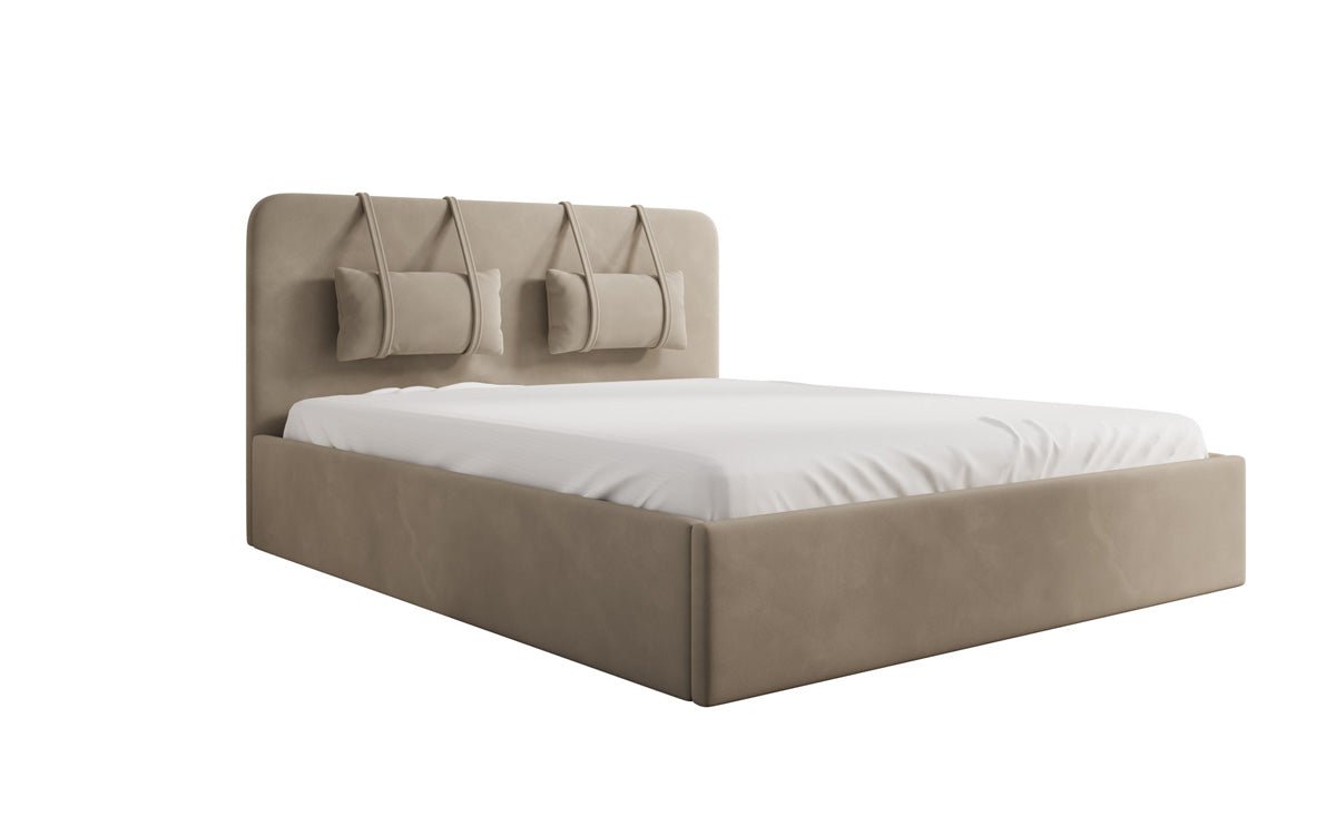 Designer Upholstered Bed Alma in Velvet with Storage