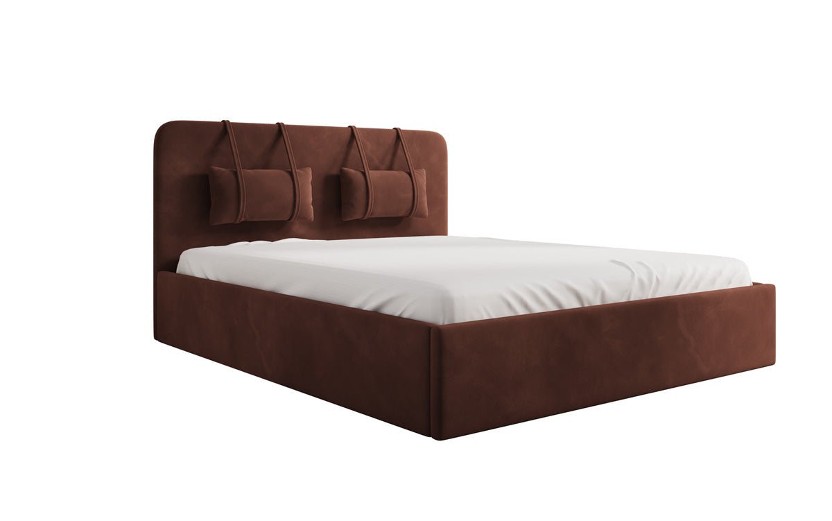 Designer Upholstered Bed Alma in Velvet with Storage