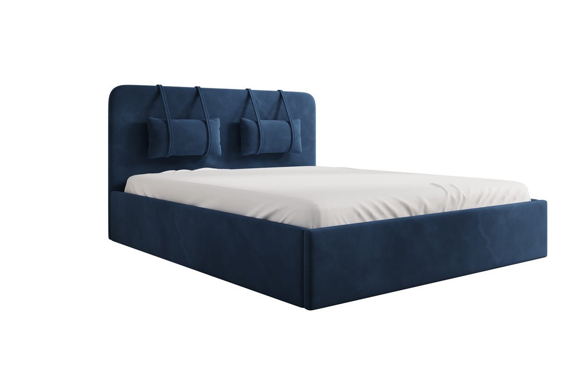 Designer Upholstered Bed Alma in Velvet with Storage