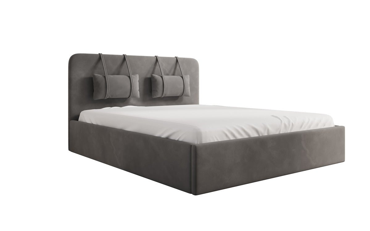 Designer Upholstered Bed Alma in Velvet with Storage
