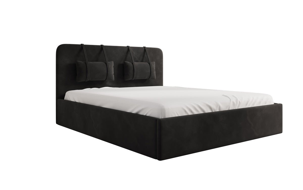 Designer Upholstered Bed Alma in Velvet with Storage