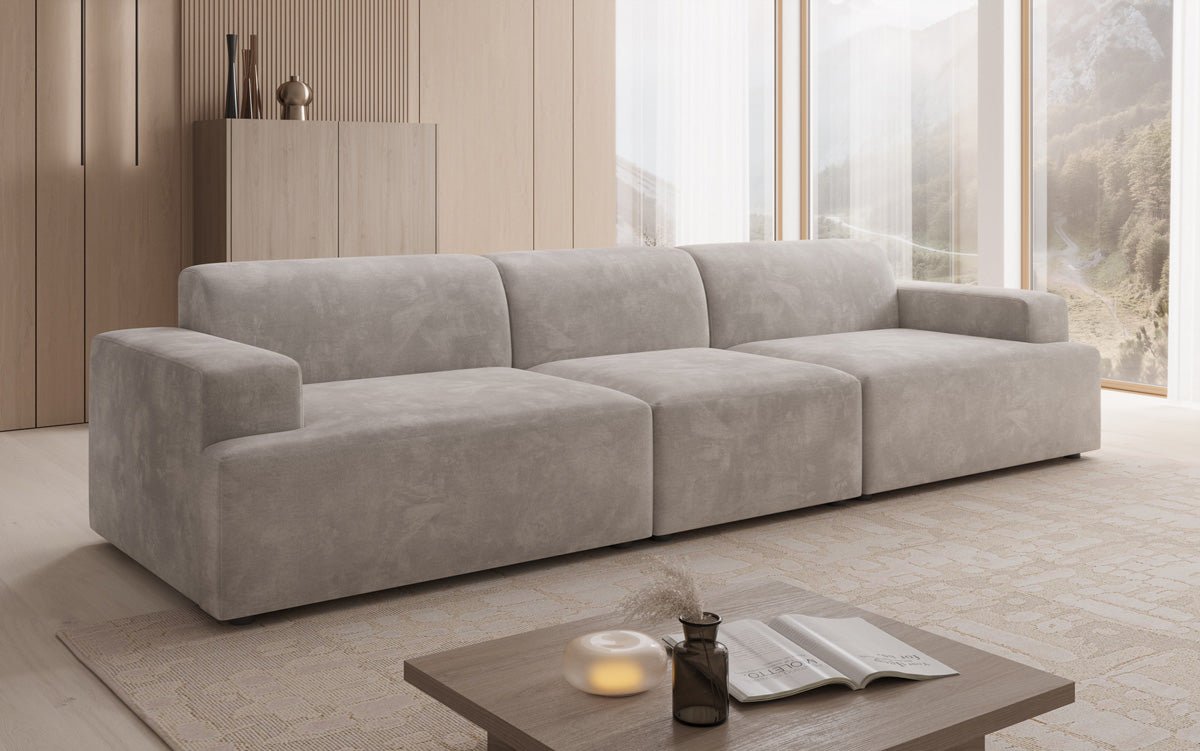 Designer Sofa Monza 3 Sëtz XXL a Samt