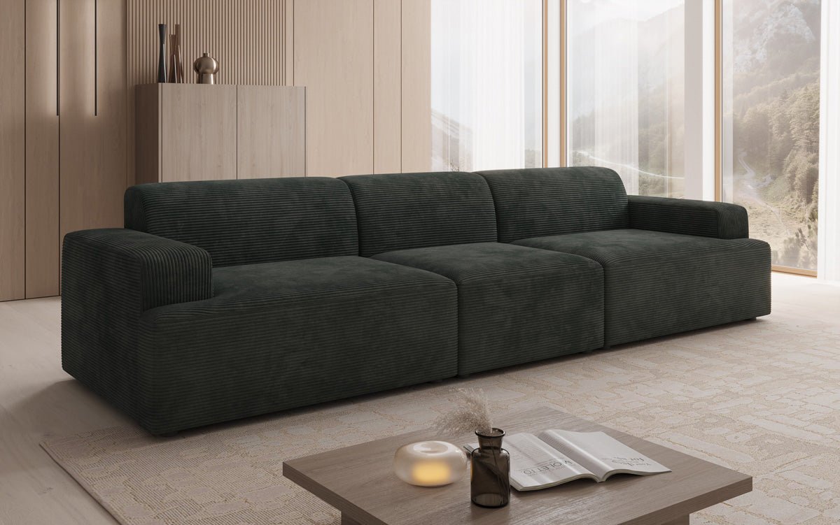 Canapé design Monza 3 places XXL en Côtelé