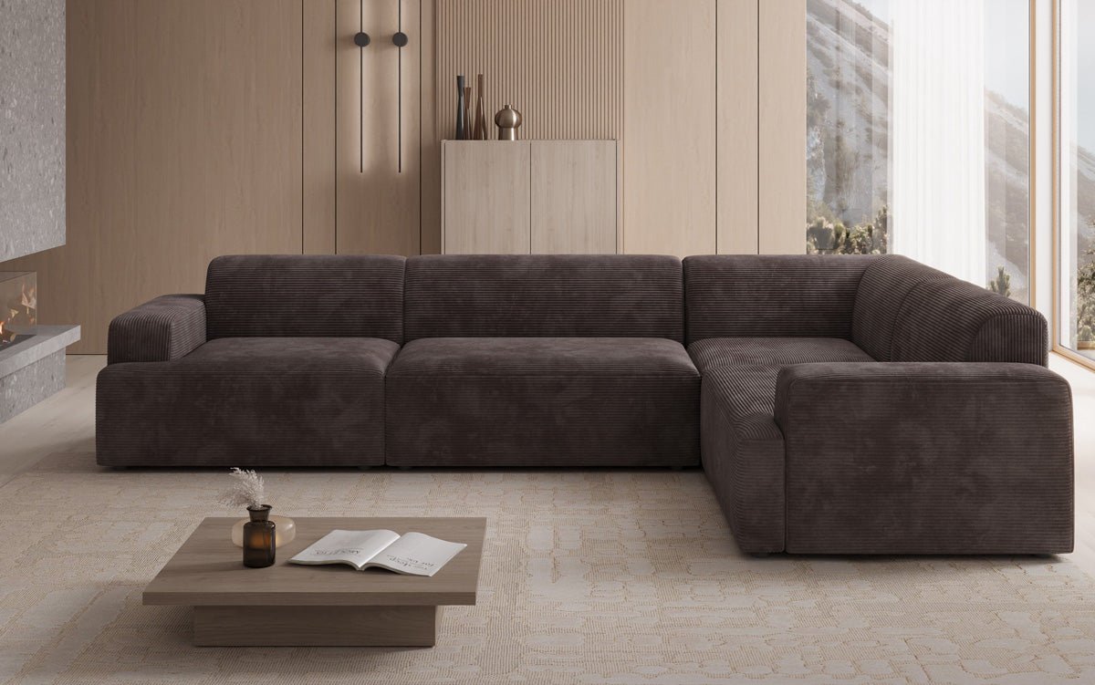 Canapé design Monza Wohnlandschaft L en Côtelé