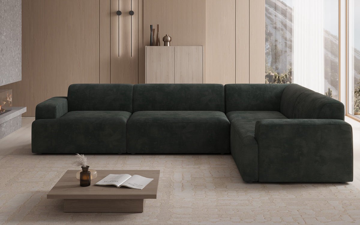 Canapé design Monza Wohnlandschaft L en Côtelé