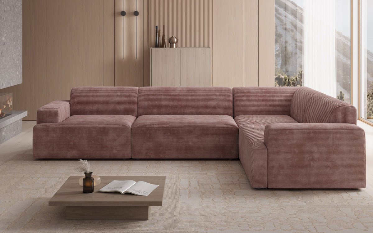 Canapé design Monza Wohnlandschaft L en Côtelé