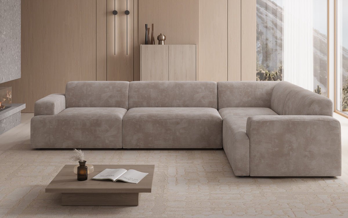 Canapé design Monza Wohnlandschaft L en Côtelé