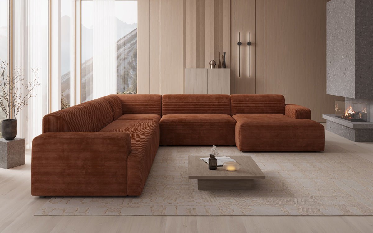 Canapé design Monza Wohnlandschaft U XXL en Côtelé
