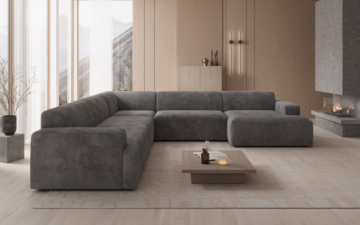 Canapé design Monza Wohnlandschaft U XXL en Côtelé