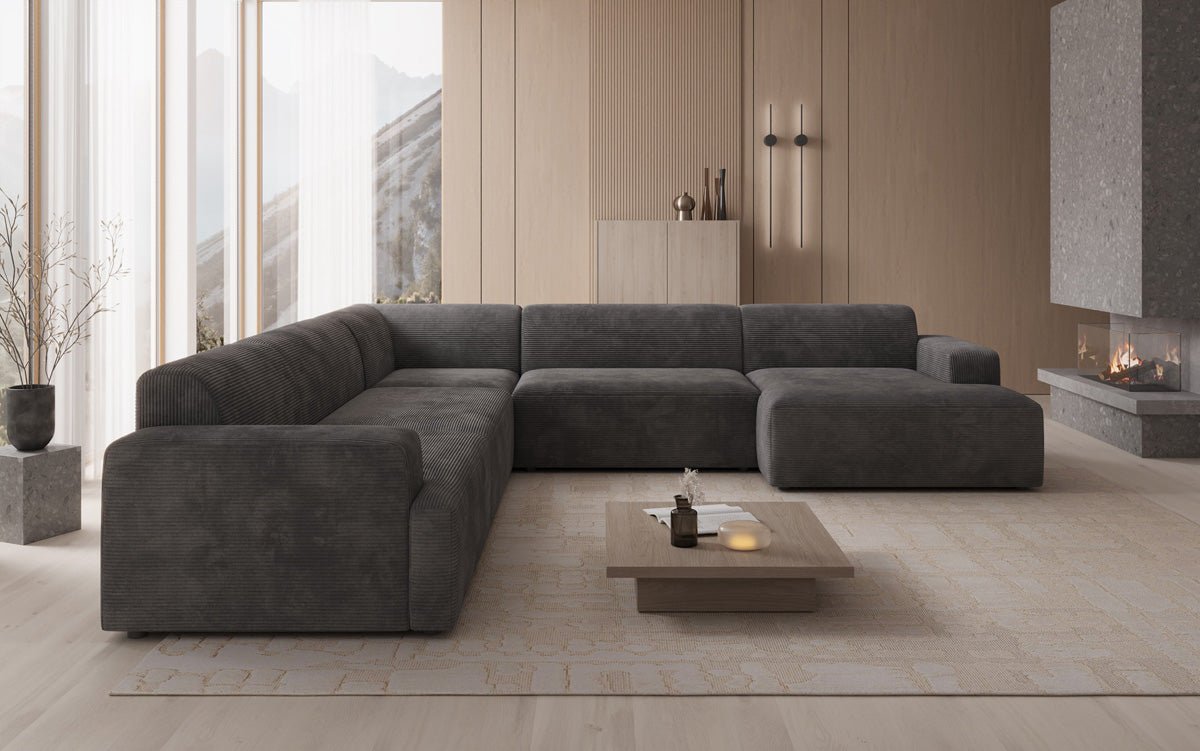 Canapé design Monza Wohnlandschaft U XXL en Côtelé