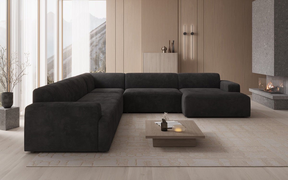 Canapé design Monza Wohnlandschaft U XXL en Côtelé