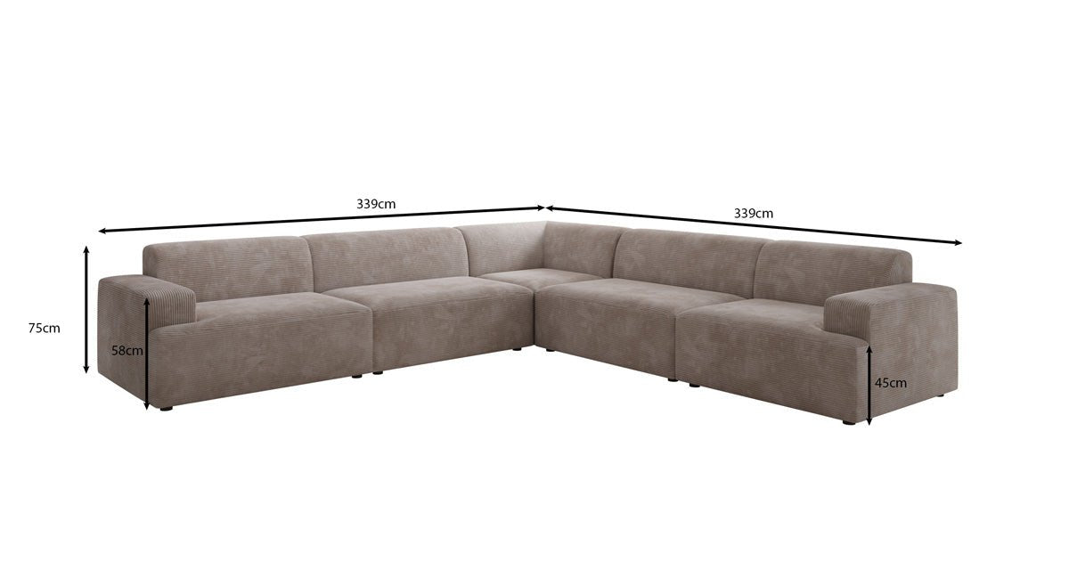 Designer Sofa Monza Living Landscape L XXL in Corduroy