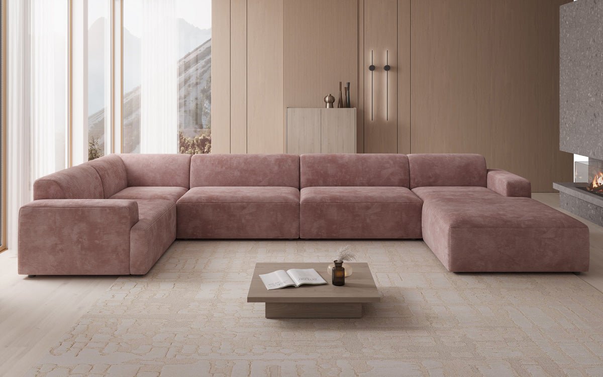 Canapé design Monza U XXL en Côtelé