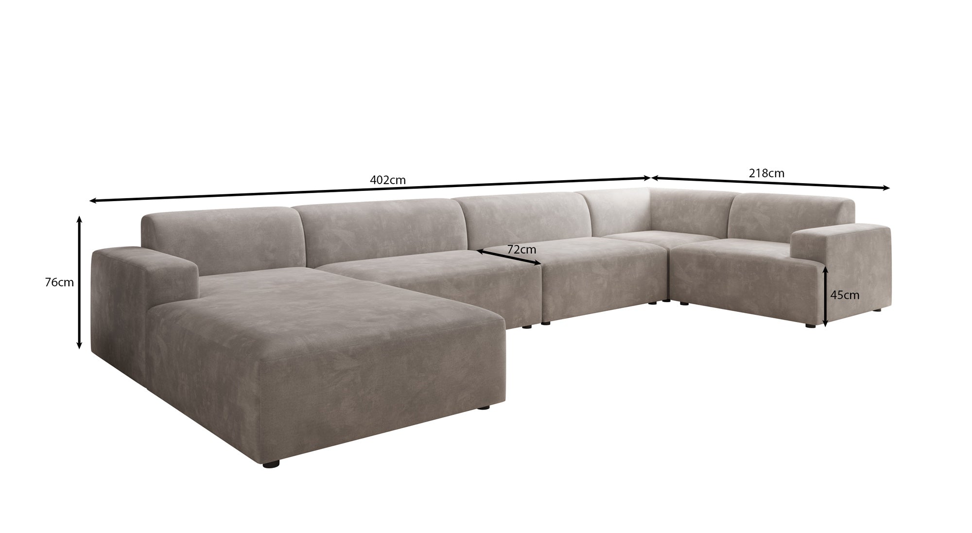 Designer Sofa Monza U XXL a Samt