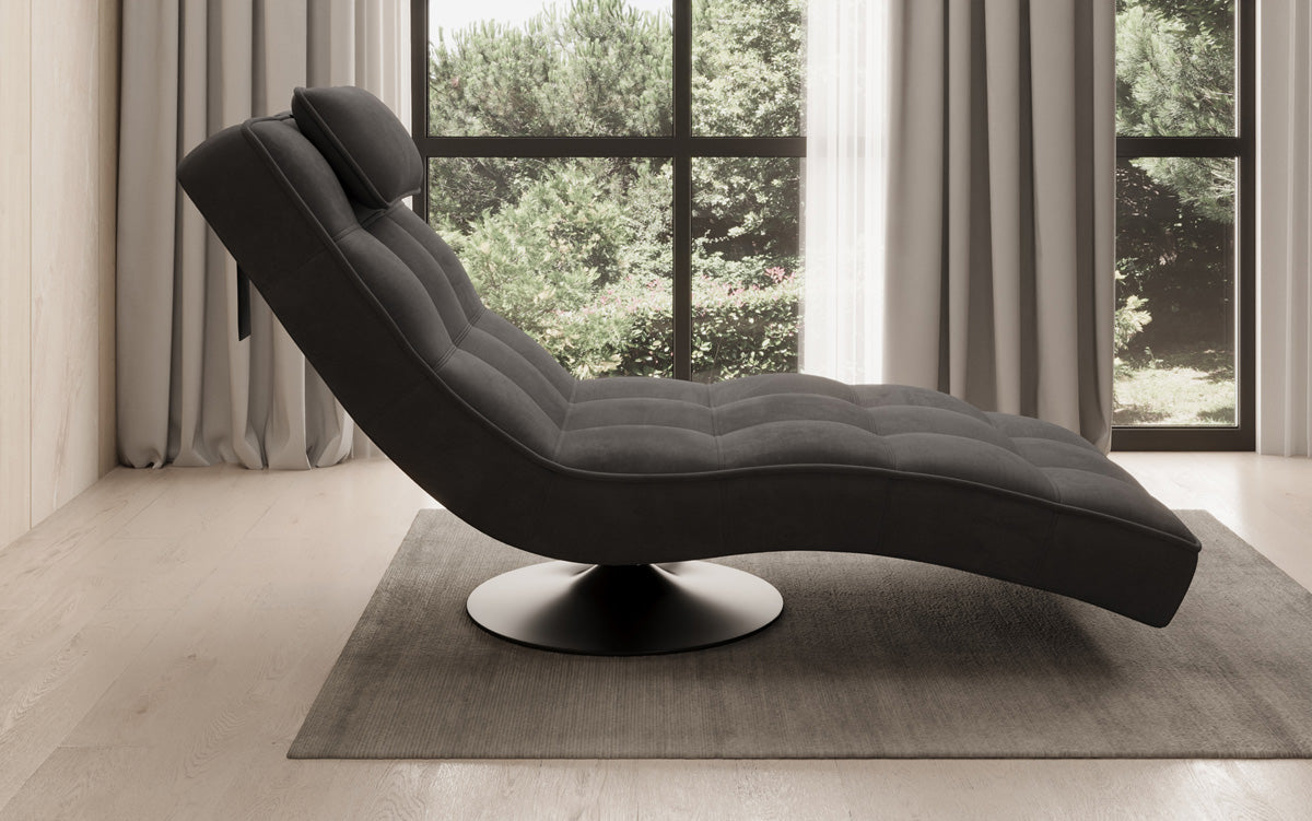 Designer Relax Lounger Livara Velvet with Swivel Function