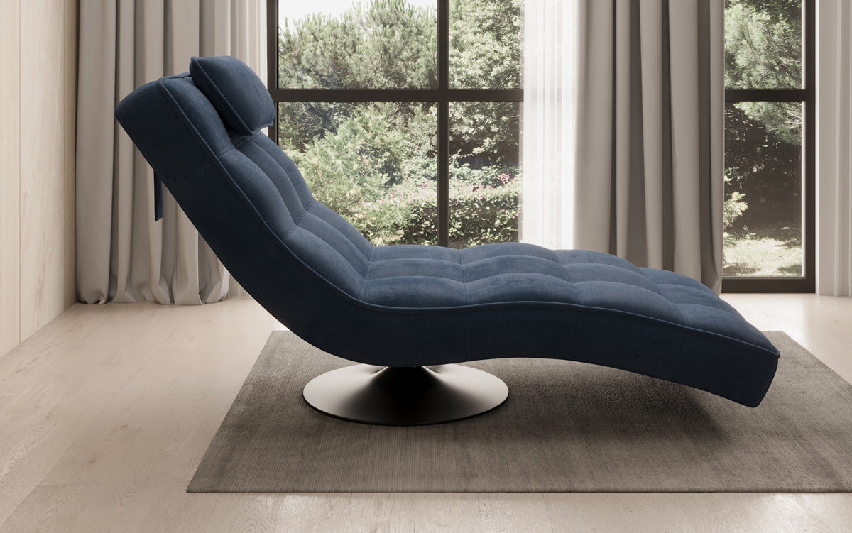 Designer Relax Lounger Livara Velvet with Swivel Function