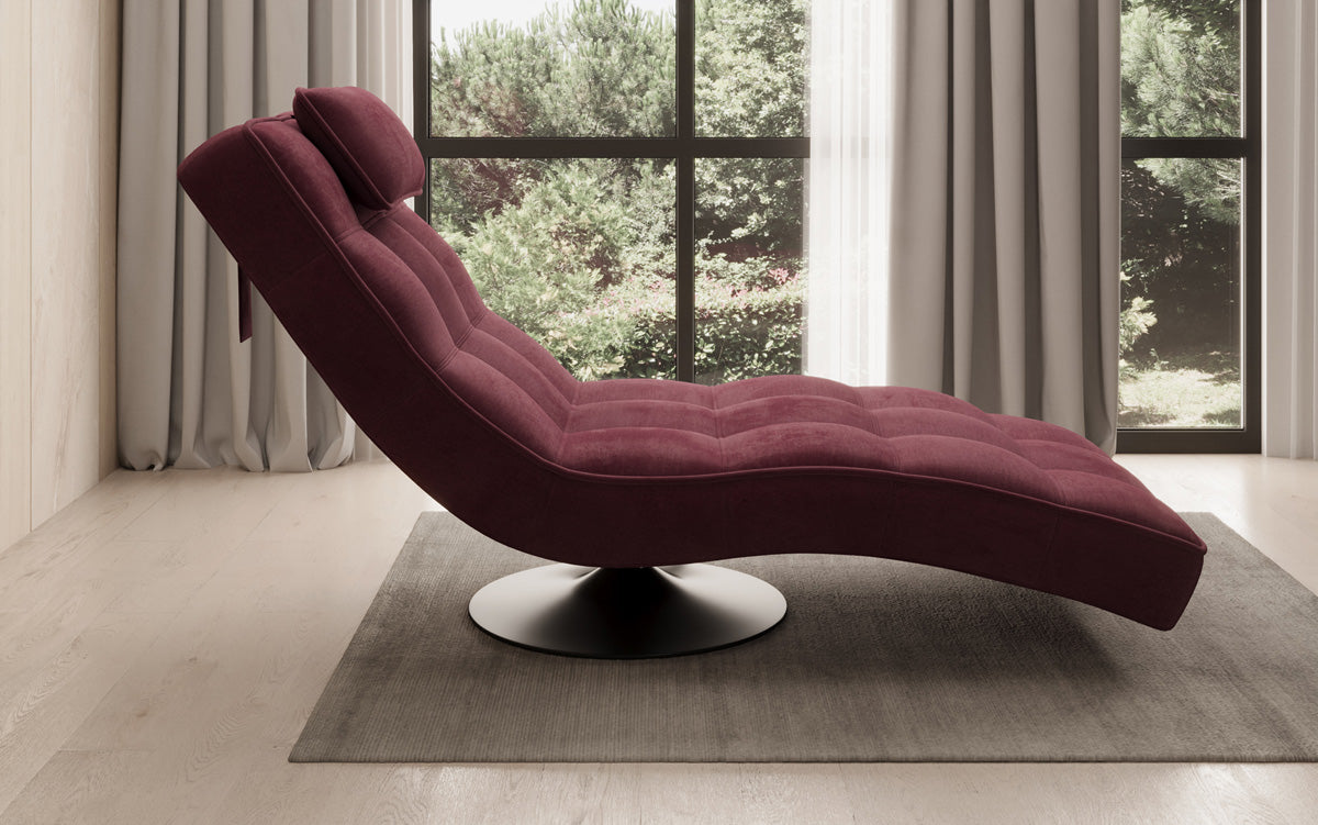 Designer Relax Lounger Livara Velvet with Swivel Function