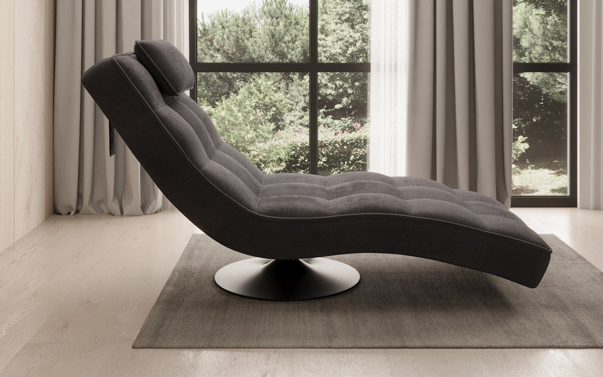 Designer Relax Lounger Livara Velvet with Swivel Function