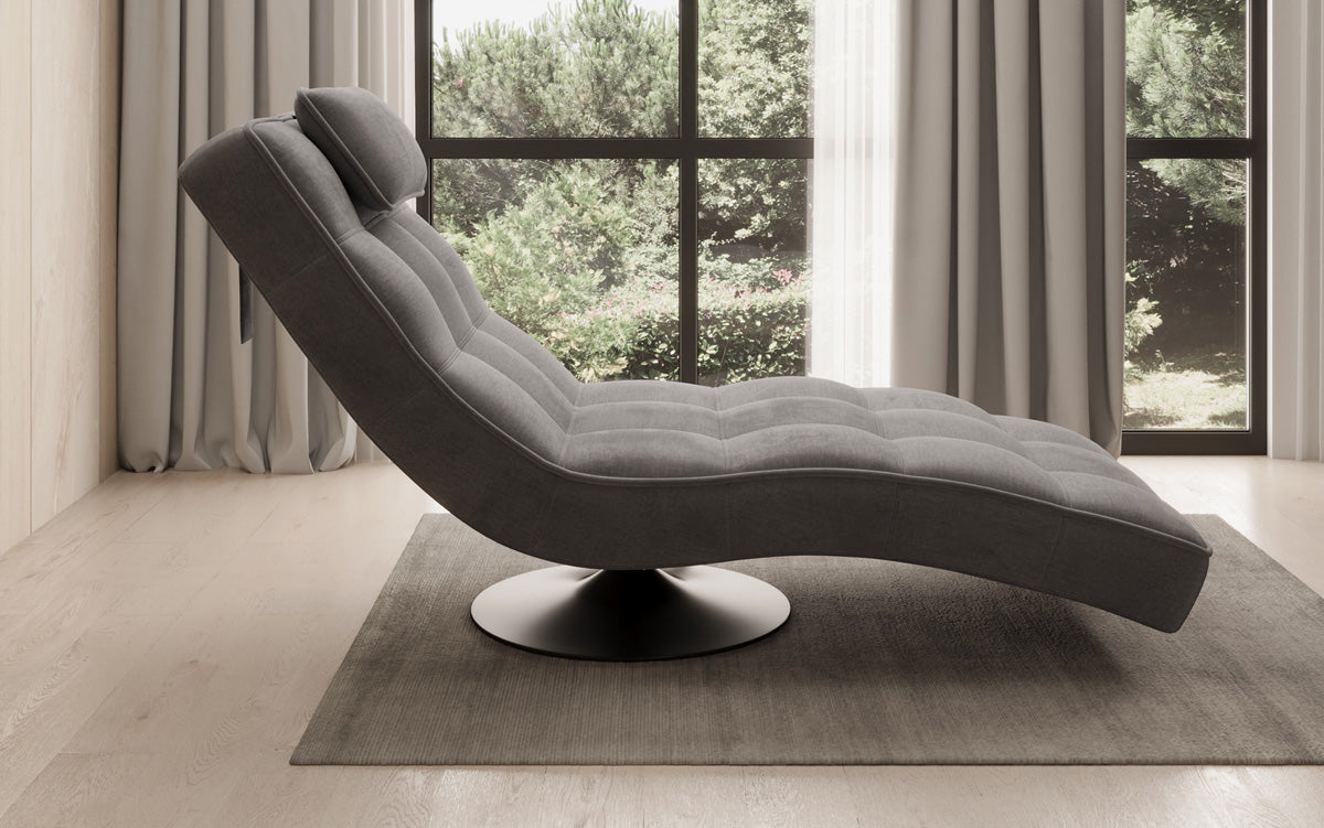 Designer Relax Lounger Livara Velvet with Swivel Function