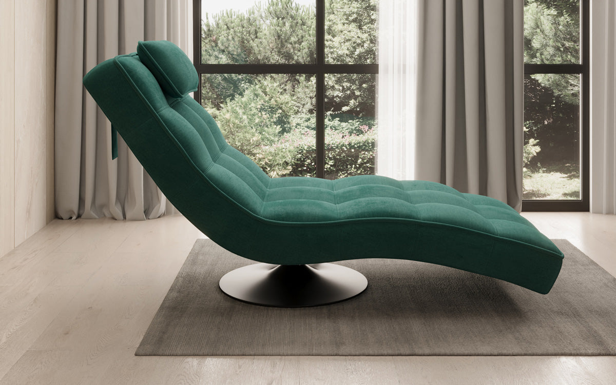 Designer Relax Lounger Livara Velvet with Swivel Function