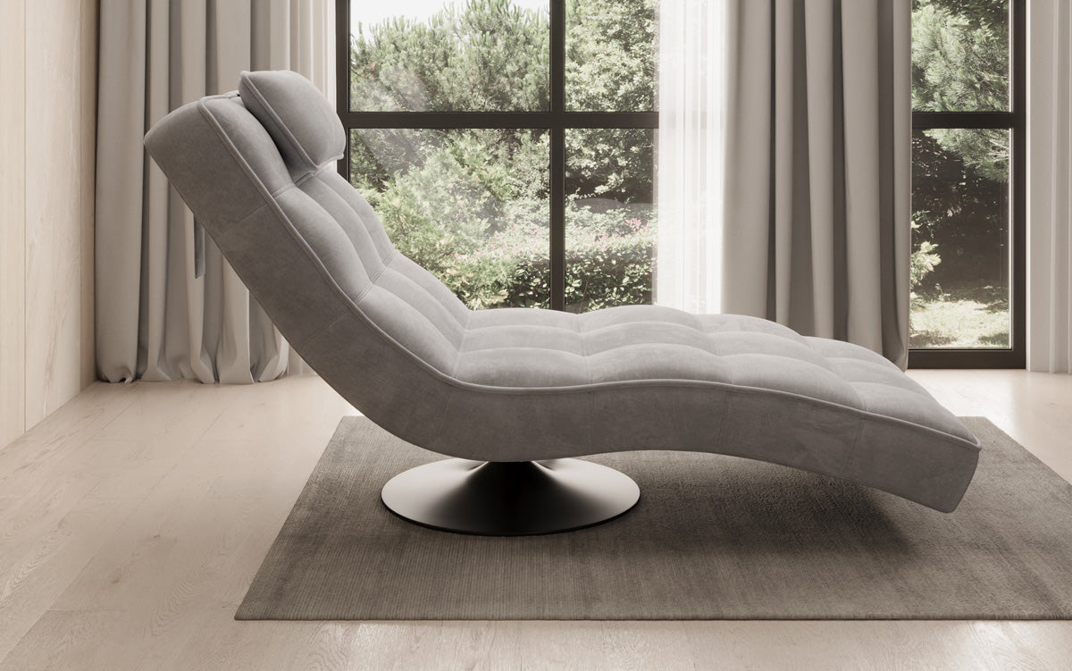 Designer Relax Lounger Livara Velvet with Swivel Function