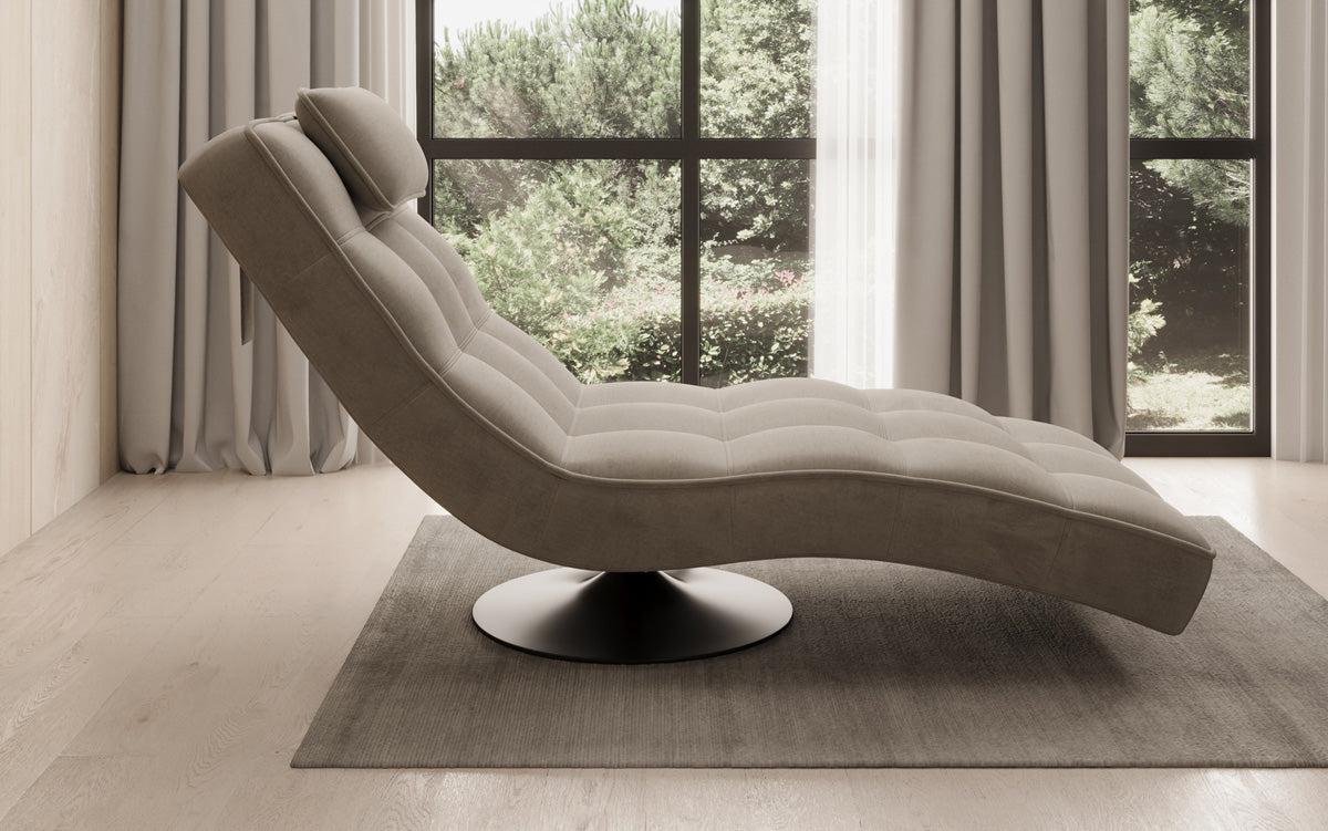 Designer Relax Lounger Livara Velvet with Swivel Function